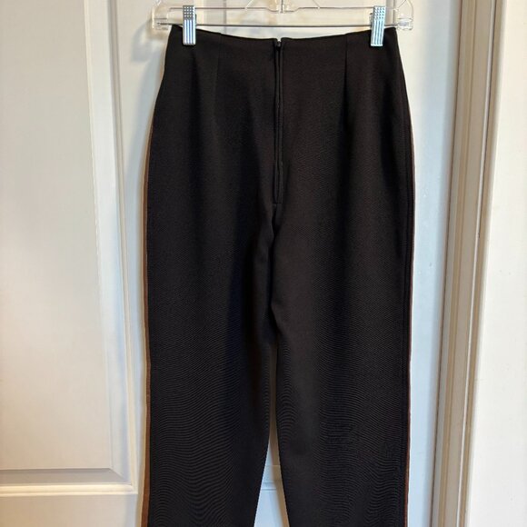 Cache Genuine Leather Pants Brown & Black Women’s Size 4 Straight Leg - Picture 5 of 12